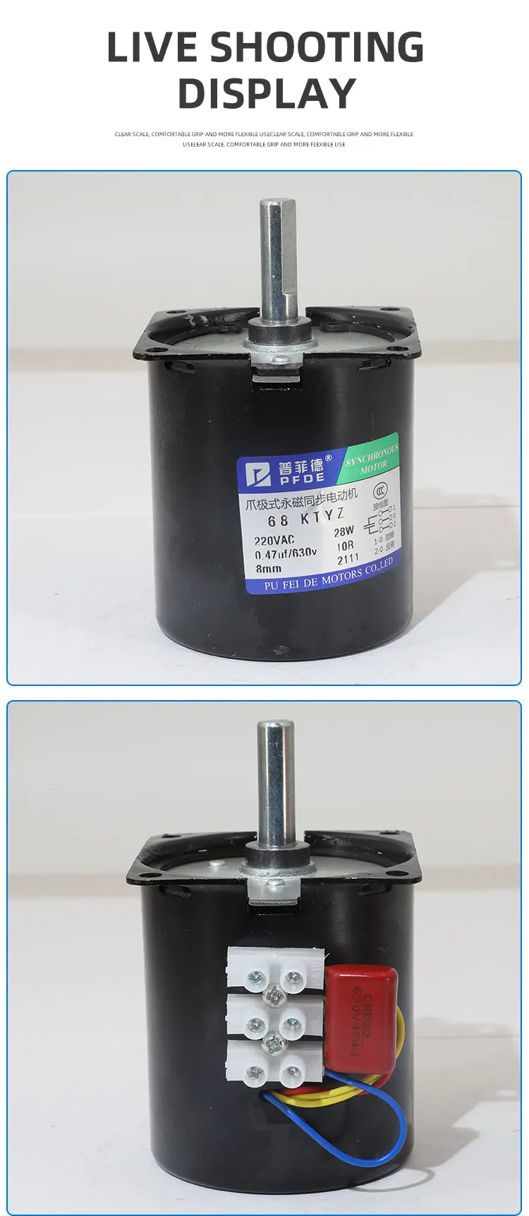 8mm, frente e verso, controlador, motor elétrico CA, 28W, 68KTYZ, 220V
