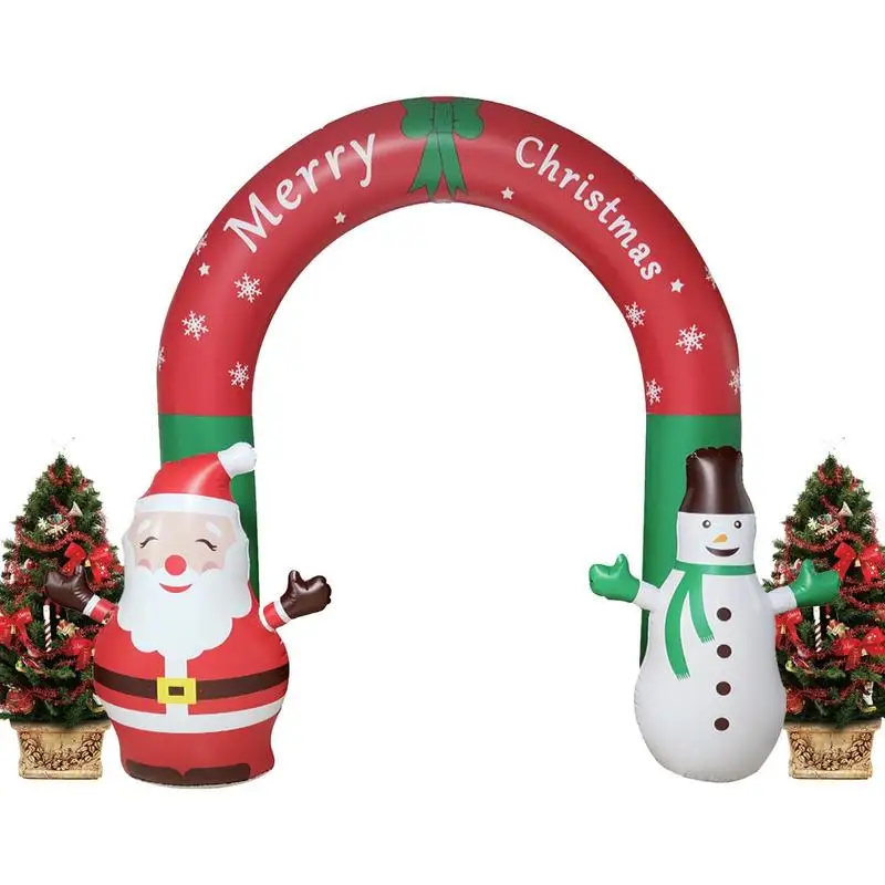 

Christmas Archway With Led Lights Christmas Inflatable Decor For Outside Christmas Yard Decor With Santa Claus And Snowmen