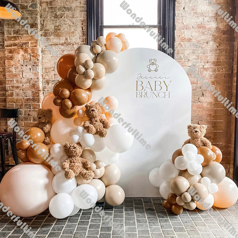 

DIY Doubled Blush Nude Boho Balloons Garland Kit White Brown Balloon Arch Baby Shower Decoration 1st Birthday Decor Latex Globos