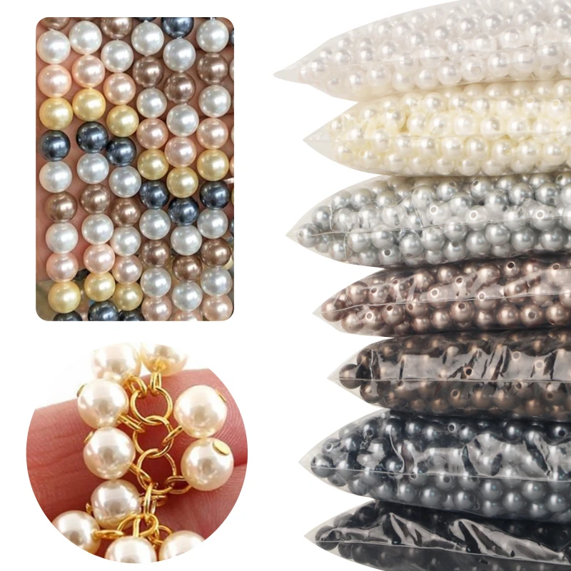 Abs Beads Round Shape For Beads Plastic Production Space Diy Hand-soldering 3mm 4mm 5mm 6mm 8mm 10mm 12mm