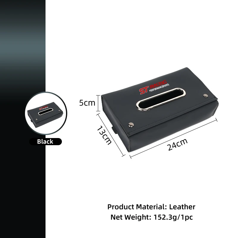 가죽 자동차 티슈 보관함 대시보드 티슈 홀더 액세서리 포드 ST 라인 레이싱 RS S 쿠가 피에스타 퓨전 머스탱용