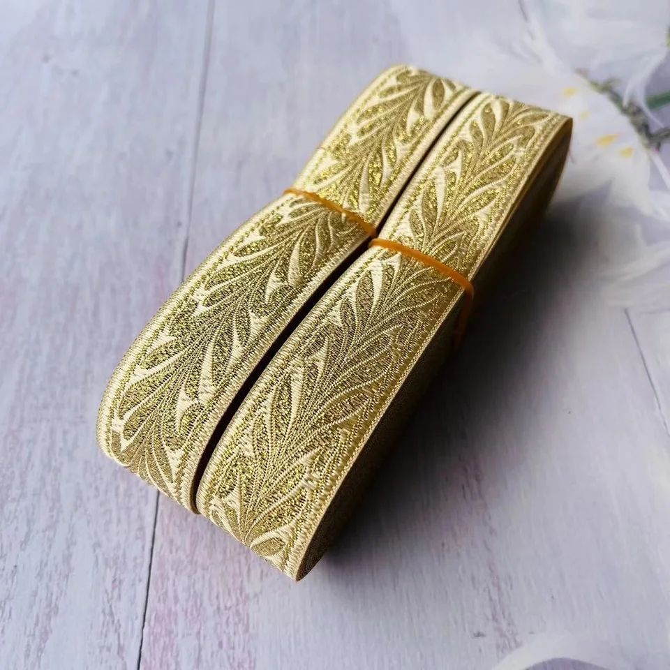 Jacquard D'oro Nastro In Tessuto Dorato Con Pizzo 70 X 3,3 Cm – Per Cucito Creativo E Accessori Abbigliamento - 3