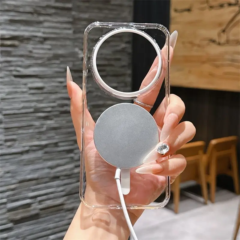 Transparent Magnetic Wireless Charging Protective Hard Case for Huawei Honor Magic Series