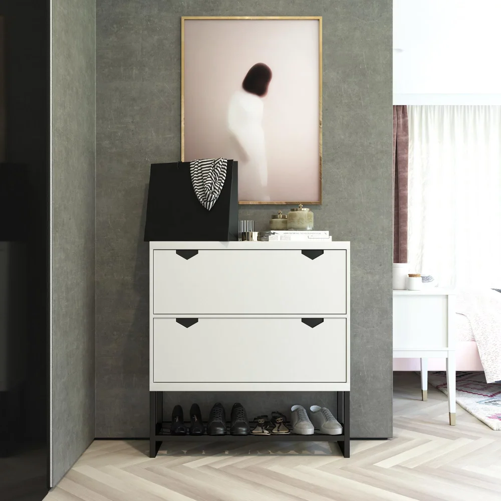 

CosmoLiving by Cosmopolitan Brielle Entryway Shoe Storage, White