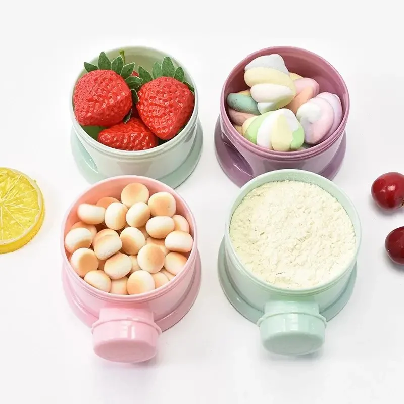 Baby Powder Box Portable Outdoor Large Capacity Compartment Split Storage Sealed Jar Multi-Layer Milk Powder Compartment baby food storage containers baby milk powder dispenser