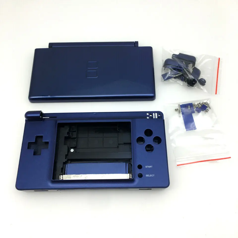 Housse Coque + Dragonne Pour DS Lite / 3DS / DSi - Blanc Et Bleu - Neuf