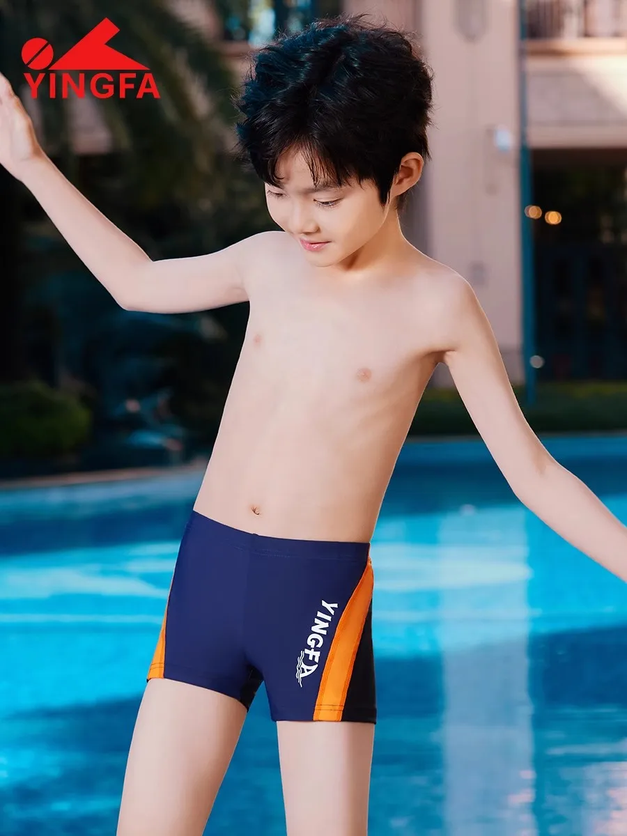 Men Swimming Trunks YINGFA Boy Swim Trunks Teenager Swimming Boxer Kid Training Swimsuit Surf Swimwear Carton Printed Boys Beach Swim Shorts