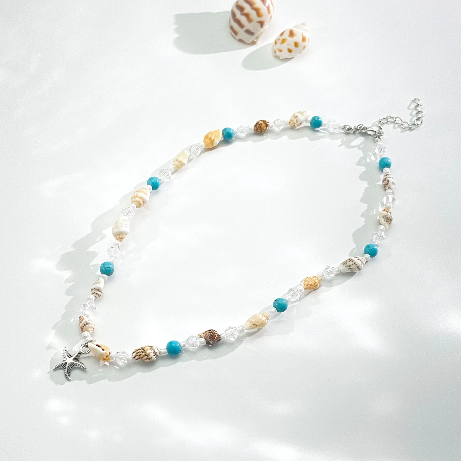 Asphinien Bohemian Shell Choker Necklace - Multicolored Beaded Star Collar For Women - View #2