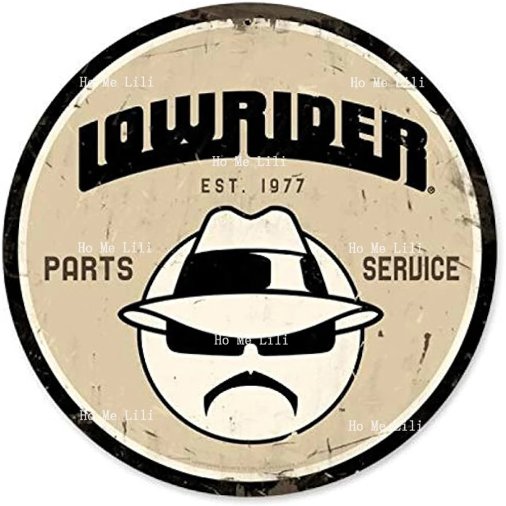 

Винтажные круглые металлические знаки Lowrider, плакат для бара, кафе, паба, мужская пещера
