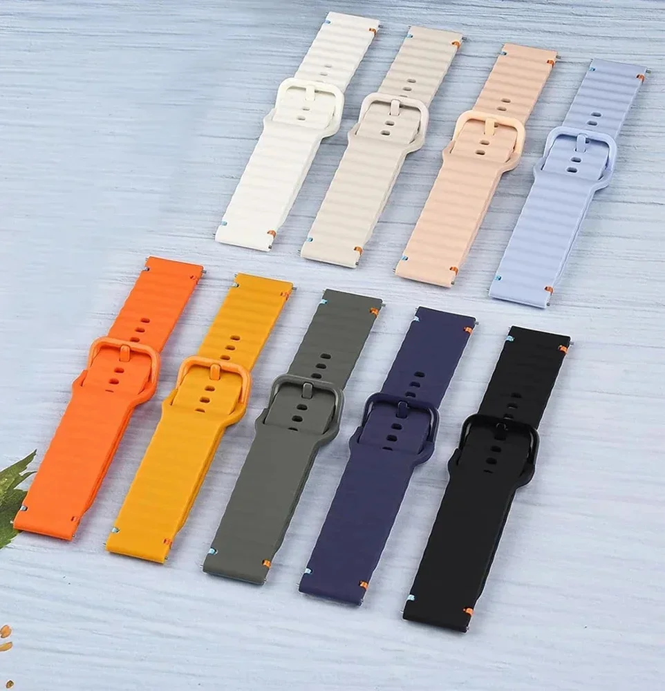 22mm 20mm Watch Strap For Huami Amazfit BALANCE Band GTR 4 2 2E GTR3 Pro/GTS 4/2 mini GTS 3/Bip 3 Pro U S Silicone Wave Bracelet