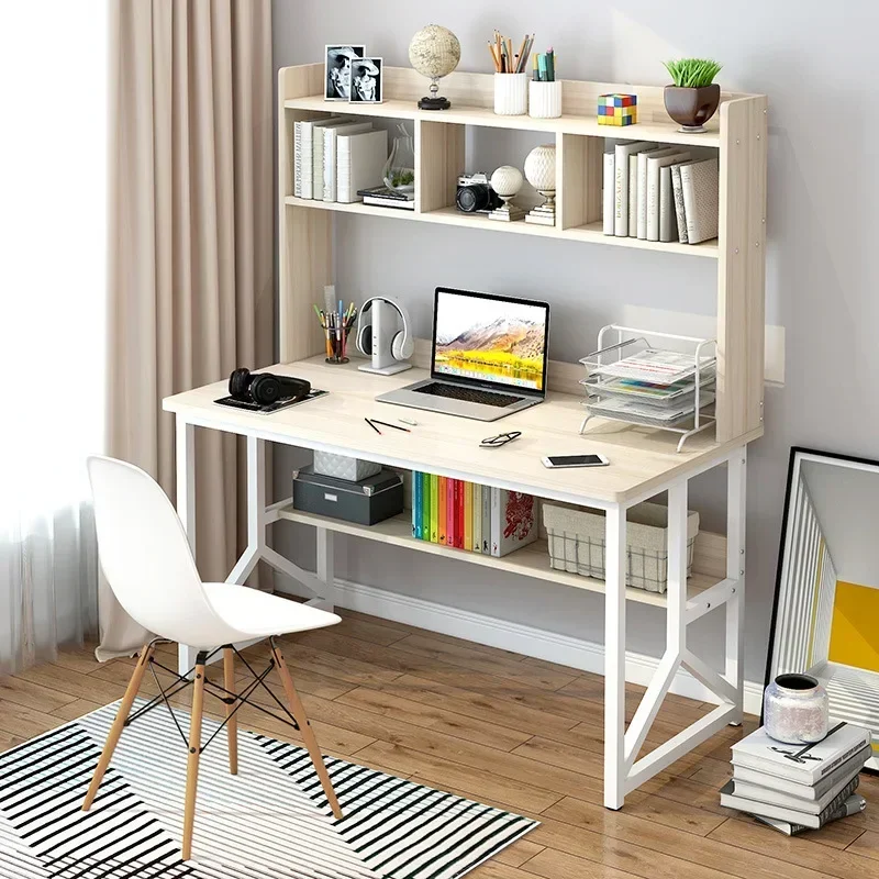 Escritorio de computadora para el hogar, combinación de estantería,  dormitorio Simple, sala de alquiler de estudiantes de secundaria, escritorio  de escritura de oficina - AliExpress