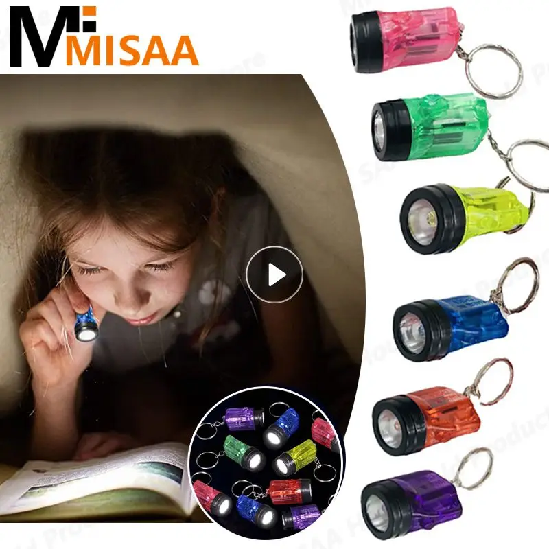 

Mini Keychain Pocket Torches Battery LED Flashlights Portable Night Light Kids Book Reading Lamp Creativity Home Outdoor Camping