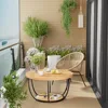 31.5" Round Coffee Table,  2-Tier Coffee Tables for Living Room,  Small Wood Coffee Table with Storage 1