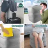 Airplane Foot Rest Travel Foot Rest Pillow Inflatable Travel Foot Rest for Airplanes Adjustable Height 3-Layer Ergonomic Folding 6
