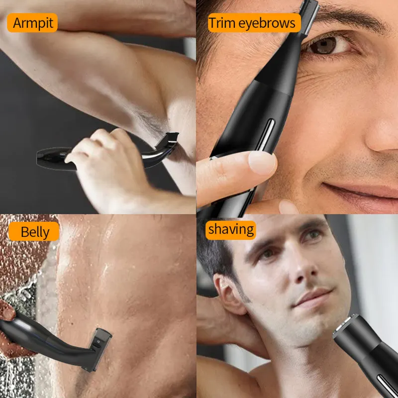 4 in 1 Intimate Areas Haircut Shaver Men Bikini Line Sensitive Razor Balls Eggs Pubic Hair Shaving Trimmer Face Beard Clipper 6