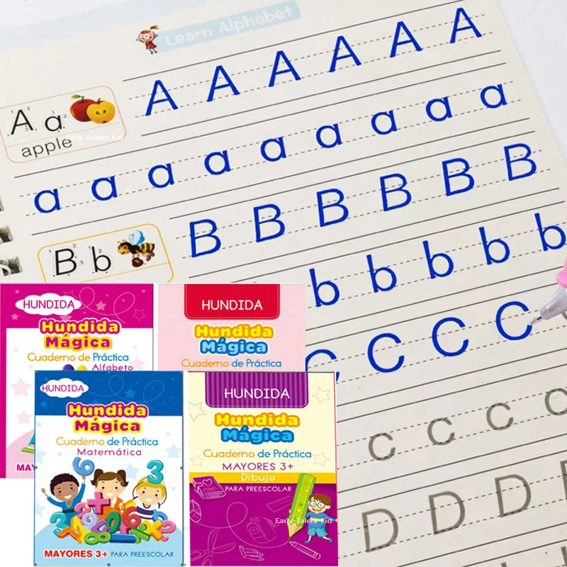 Spanish Reusable Kid's 3D Copybook For Spanish Lettering Calligraphy