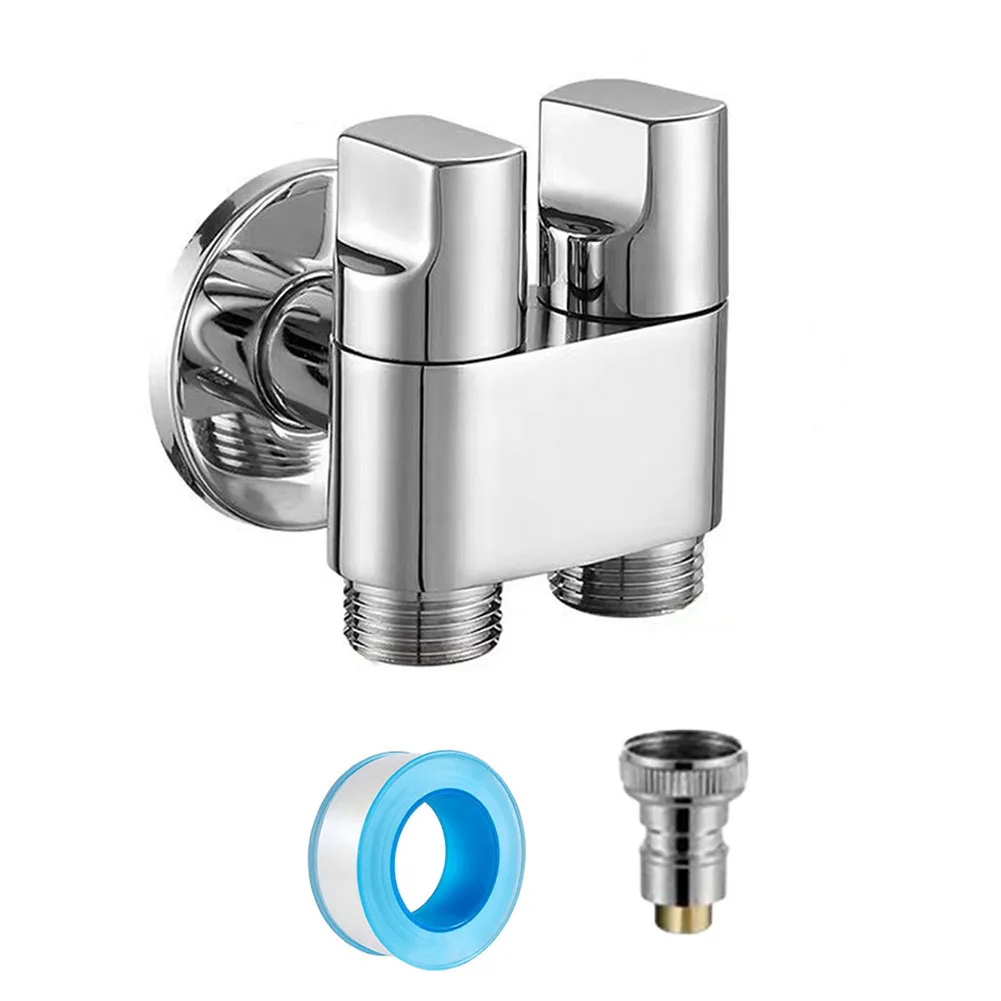 

Washing Machine Faucets Stainless Steel Faucet Double Control Water Stop Quick Opening Angle Valve Wall Mounted Toilet Tap