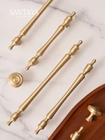 Santaya ทองเหลืองขัดเงาตู้ครัวดึงสําหรับห้องนอนและห้องครัวGoldลิ้นชักตู้เสื้อผ้าDresser Handle 2