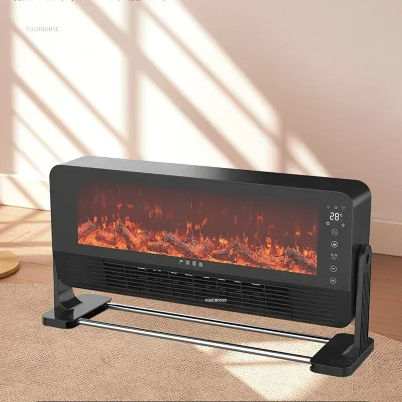 Modern Fireplace Heater Warm Fan Floor Wall-Mounted Simulation Flame Remote Control Electric Fireplace Desktop Blowing Heat