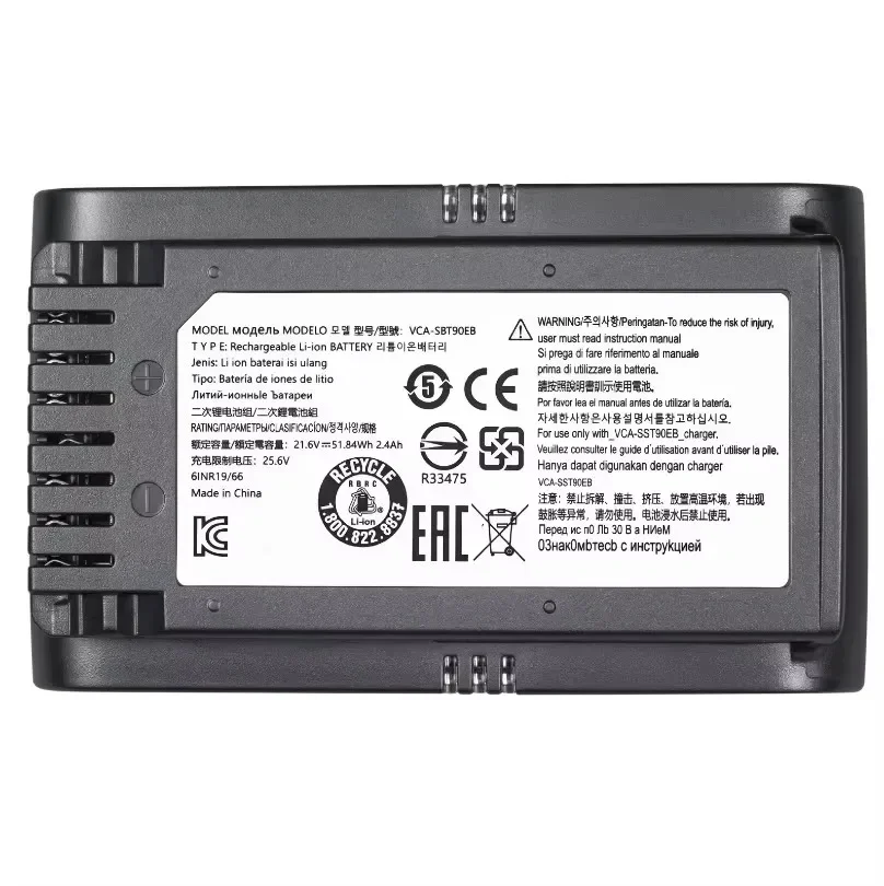 Vacuum Cleaner Battery 4000mAh 21.6V VCA-SBT90 VCA-SBT90E DJ96-00221A for Samsung VS9000 Jet VS70 Jet90 Jet75 rechargeable battery vacuum cleaner battery