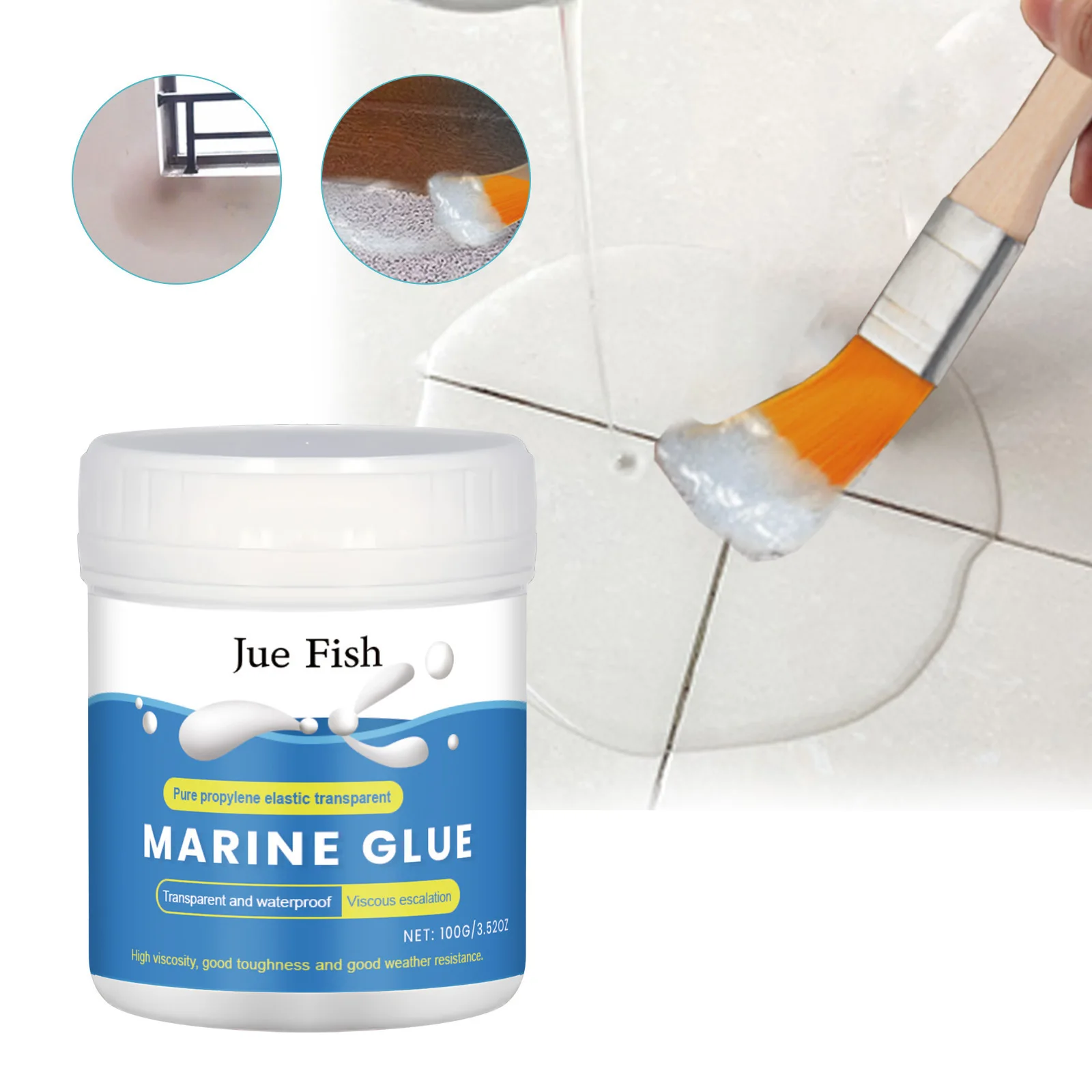 

jue fish transparent waterproof coating bathroom tile floor tile repair waterproof and leak-proof tile gap filler