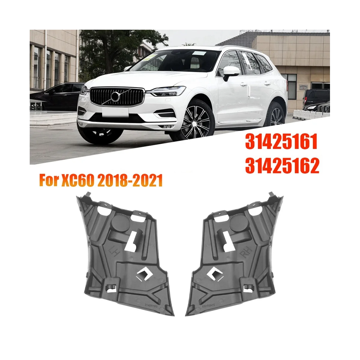 

1 пара кронштейнов переднего бампера 31425161 31425162 для Volvo XC60 2018-2021 фиксированный кронштейн бокового крыла автомобиля