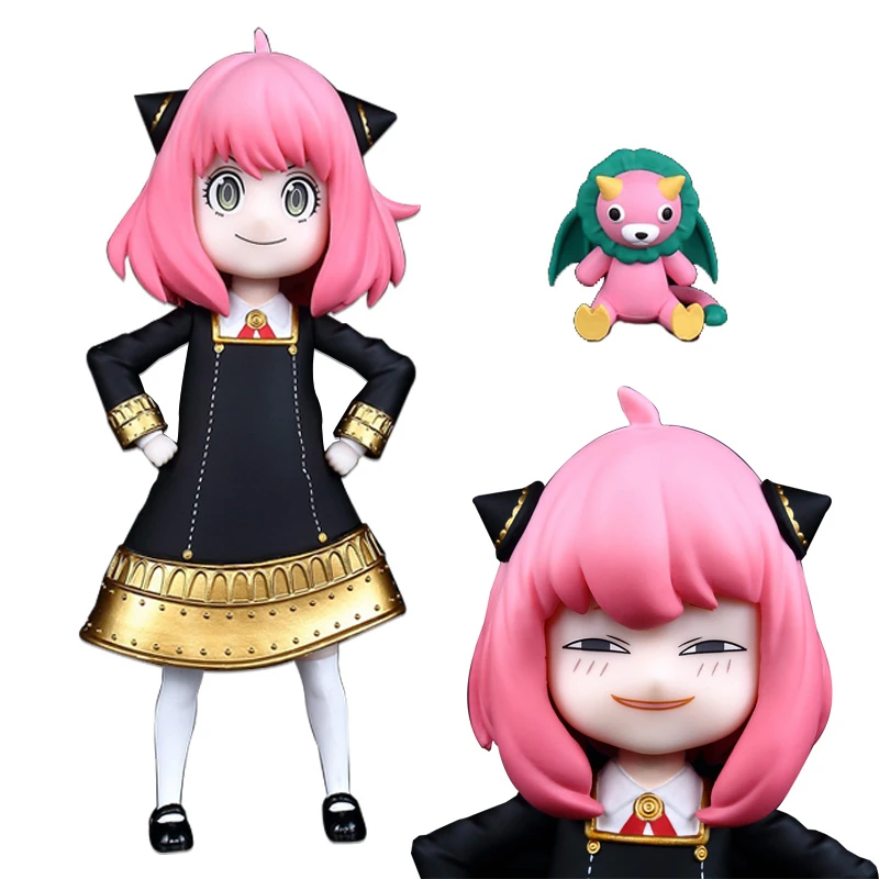 Anime SPY×FAMILY Ania hecho a mano, expresión sentada, muñeca móvil que ...