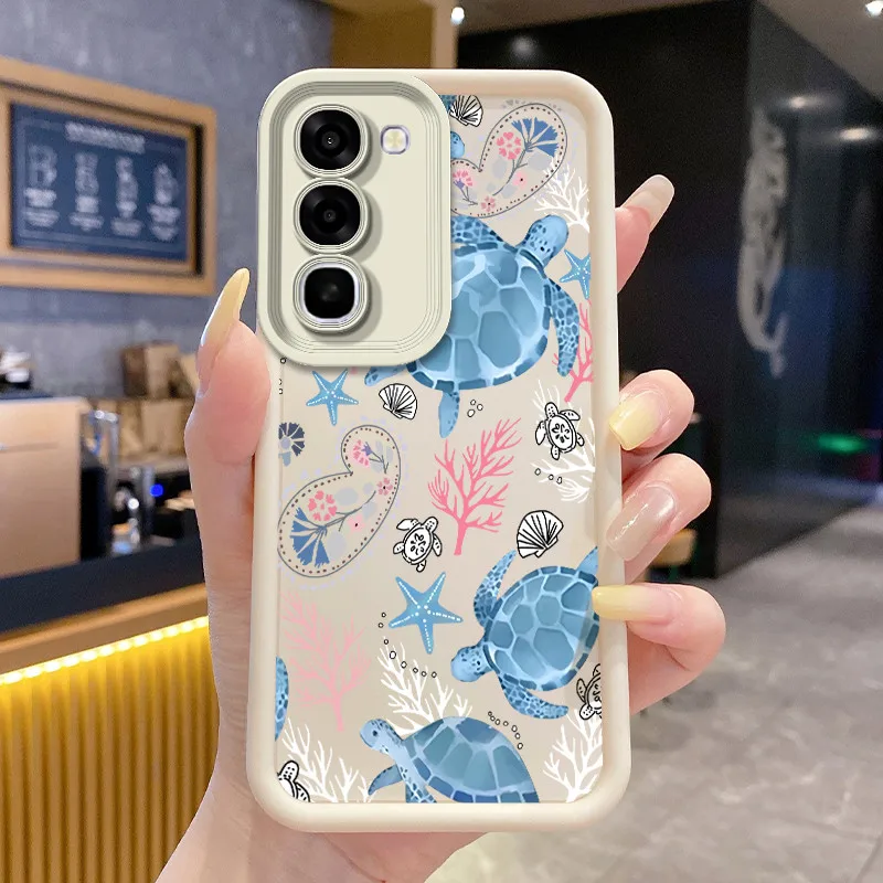 Shockproof Fish Flower Print Silicone Protective Phone Case