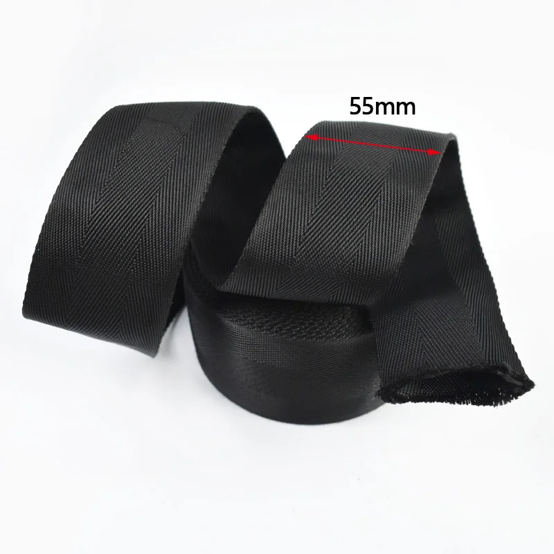 Black Nylon Webbing Strap - Durable 1.5mm Thick Tubular Ribbon for Belts, Slings, and Decorations