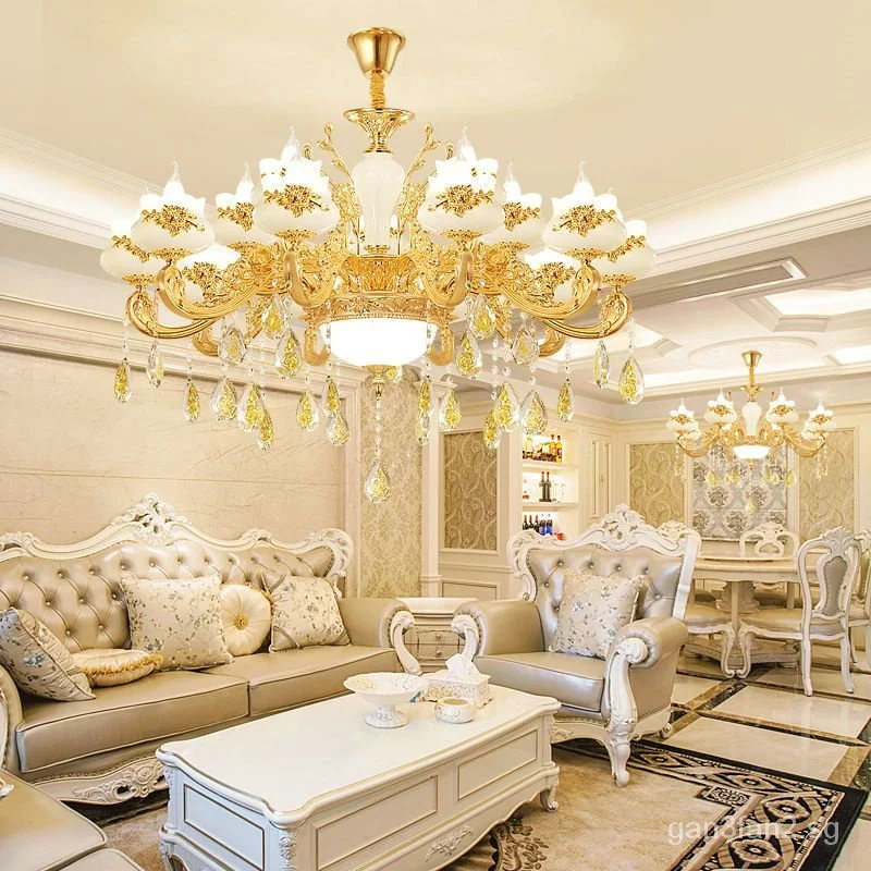 

European-style living room chandelier atmosphere duplex building bedroom restaurant crystal lamp Villa Hall chandelier household