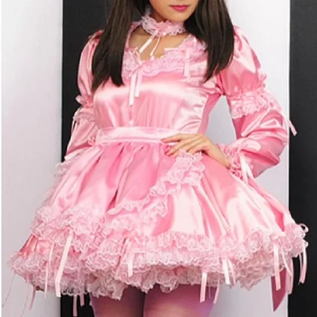 Pink Satin Sissy Dress