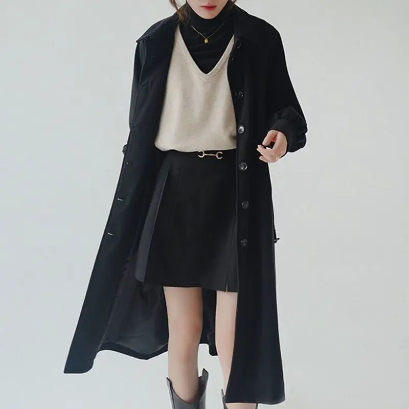 2022 Autumn  And Winter New Style Slim Fit Hepburn Style Mid Length Thickened Wool Coat Women's Trend