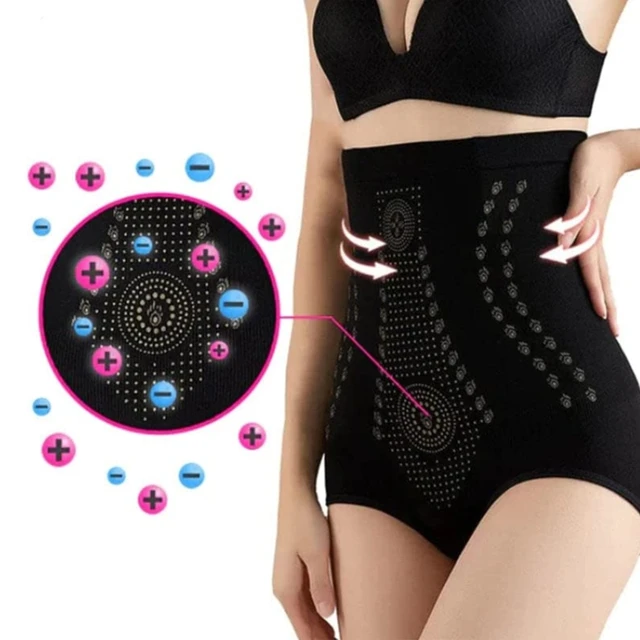 Bragas de iones negativos de fibra única para mujer, ropa interior  moldeadora de cuerpo sin marcas de cintura alta - AliExpress