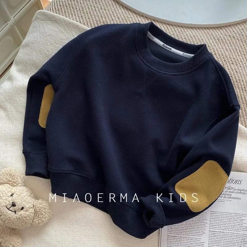 Frühling Herbst Kinder Sweatshirts 1-10Y Jungen Patchwork Casual Pullover Tops Trainingsanzug Koreanische Kleinkind Tragen Für Kinder Kleidung Neue – Detail 16