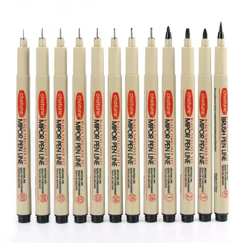 Pen Marker Markers Pen Marker Pens Marker Pen Art Marker Pens Manga Markers Micro Pens Sketching Markers Art Markers Drawing Pen Art cartoon Outlining Pen Pigment Liner Micron Pen Marker set Hook Line Needle for Sketch Soft Brush Stationery Art Supplies