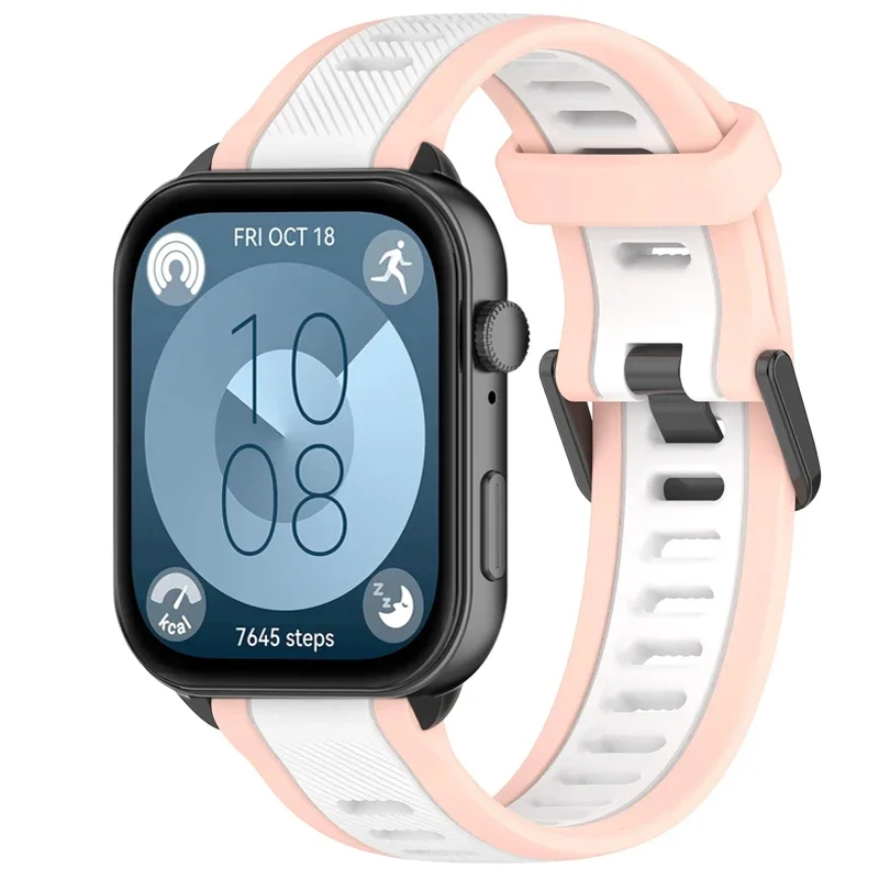 Two-Tone Silicone Sports Strap - Comfortable Wristband for Smartwatches