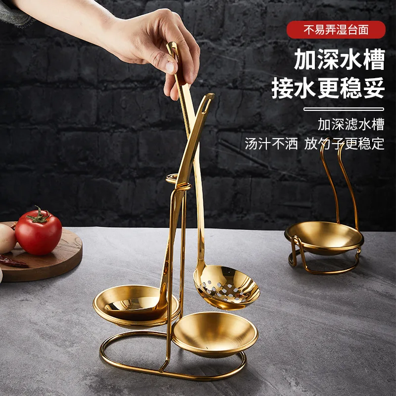 

Stainless Steel Gold Soup Spoon Rack Hotel Hot Pot Spoon Rack Soup Spoon Slotted Spoon Storage Rack Male Spoon Chopsticks Rack