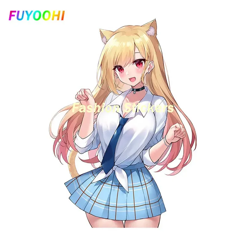 FUYOOHI Funny Stickers My Dress-Up Darling Kitagawa Marin Car Stickers Fashionable Anime Decals Vinyl Car Door Window Protector car door plate sill protector transparent scuff sticker cover car body anti scratch strip