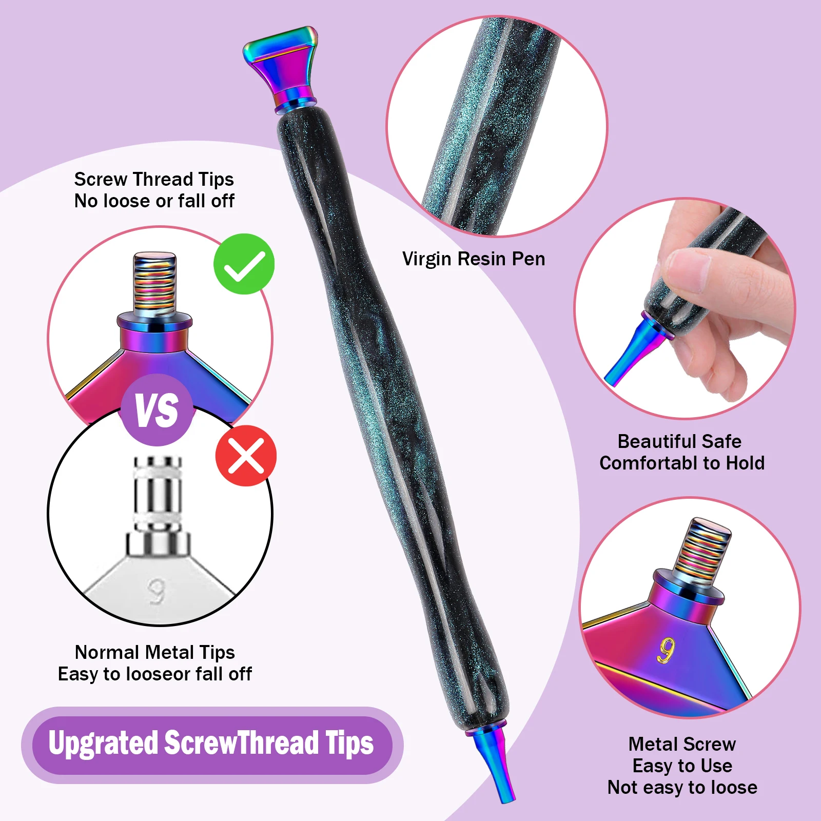 Diamond Painting Diamond Art Painting Kit Diamond Painting Set Diamond Painting Pen Diamond Painting Accessories 5D Resin Diamond Painting Pen Replacement Pen Heads Point Drill Pens Glue Clay Roller Tray Diy Art Crafts Diamond Painting