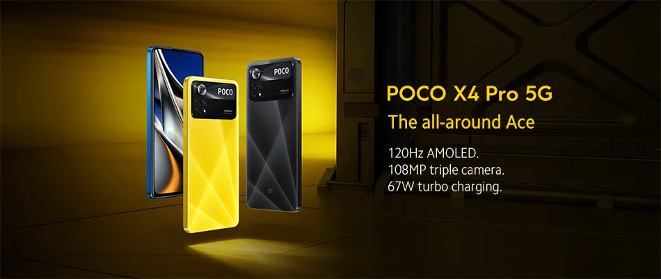 free android cell phone Global Version POCO X4 Pro 5G 6GB 128GB / 8GB 256GB Smartphone 108MP Camera Snapdragon 695 120Hz FHD+ AMOLED DotDisplay 67W new android cell phones