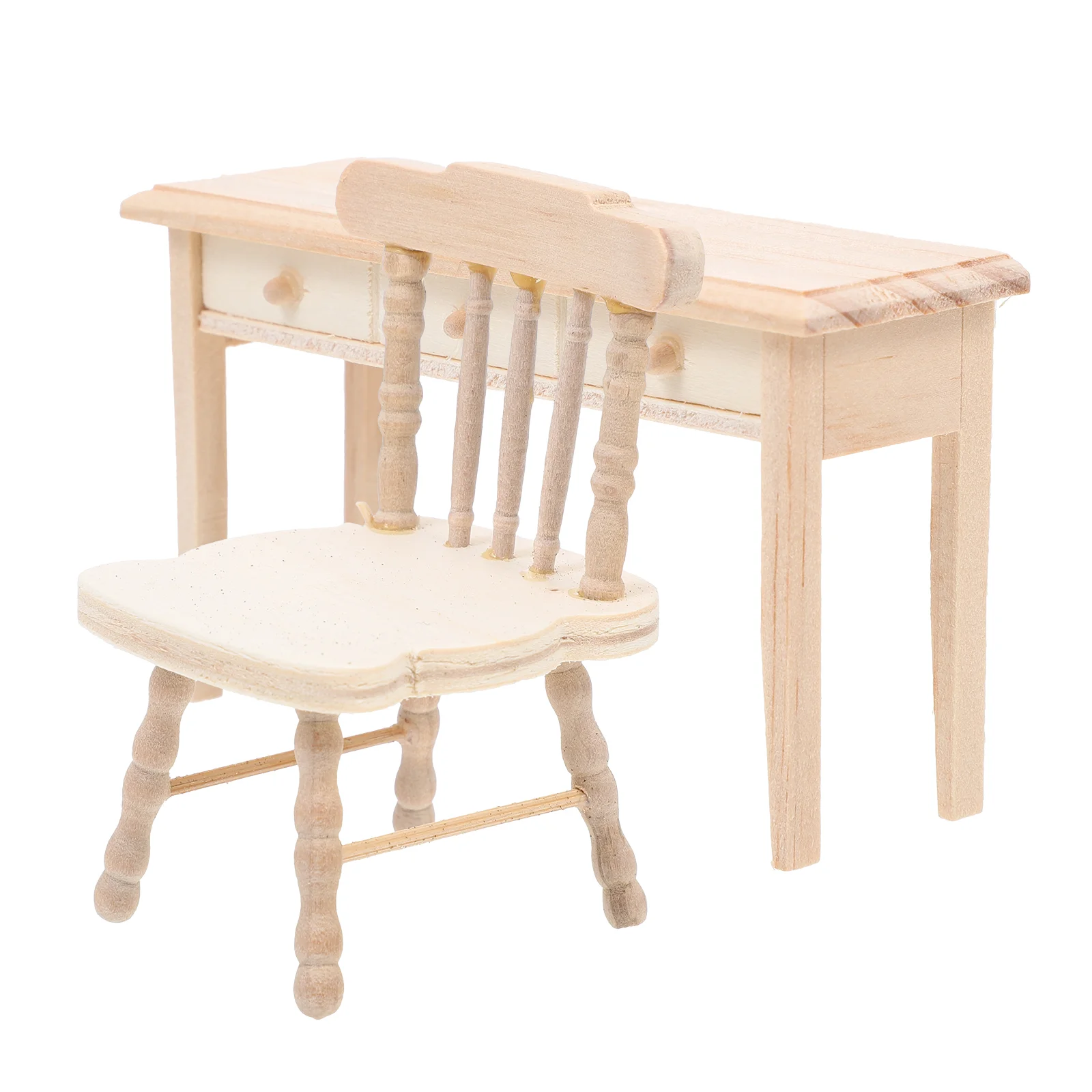 

Dining Table Decor Dollhouse and Chairs Mini Desk Ornaments Accessories Decoration Adornment Landscape Adornments