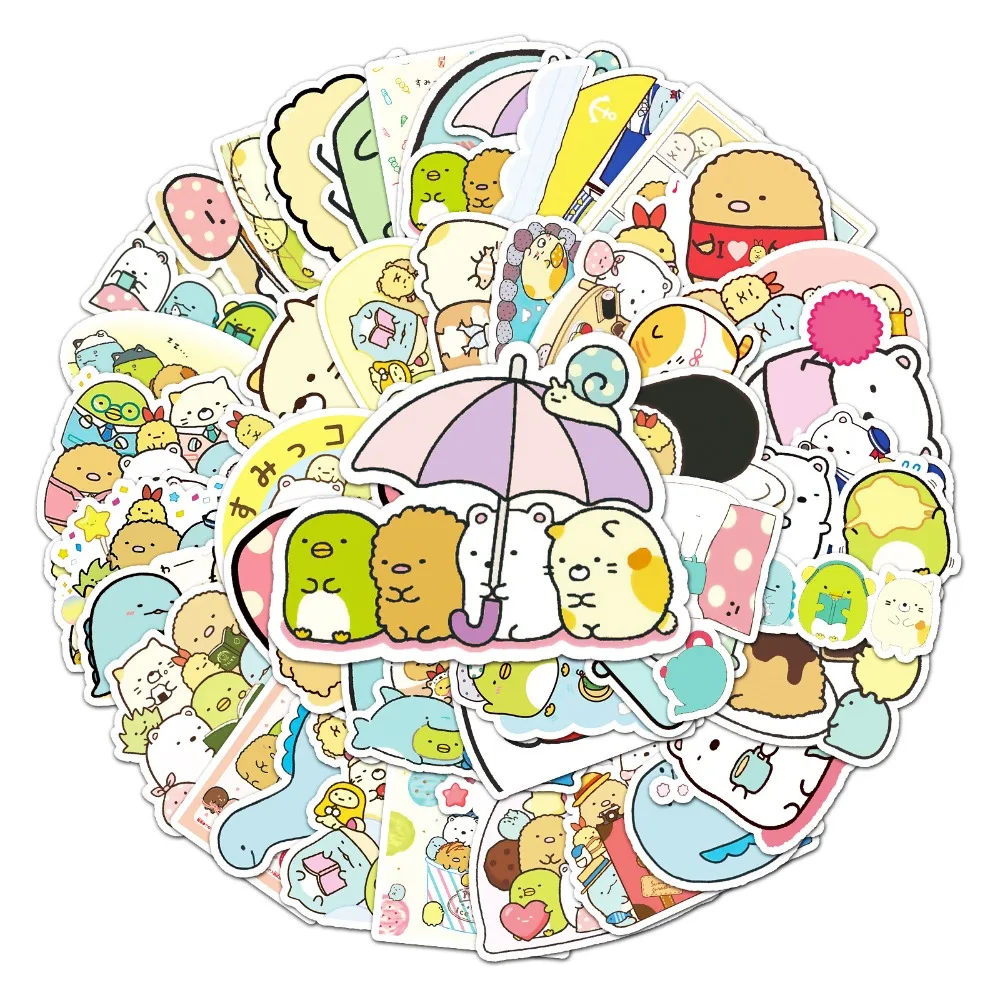 50 Stück wasserdichte Anime Sumikkogurashi Aufkleber japanische Manga niedliche Cartoon kleine Dinge Zeichnung Doodle Dekorationen Geschenk