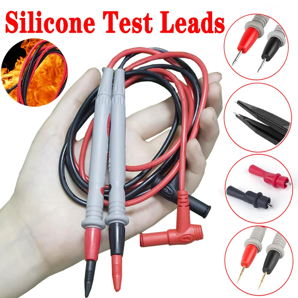 Silicone Multimeter Cable 1000V 20A Digital Needle Tip Universal Test