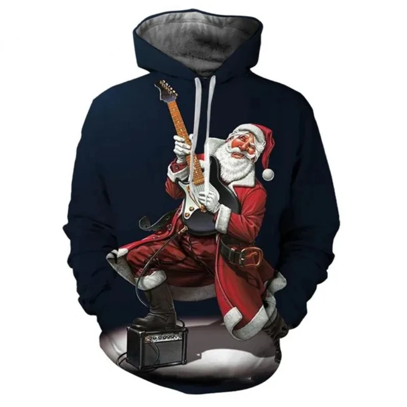 

Fashion Personalized Christmas Clothing New Santa Claus 3D Print Hoodies Men Hip Hop Harajuku Street Unisex Oversized Pullover