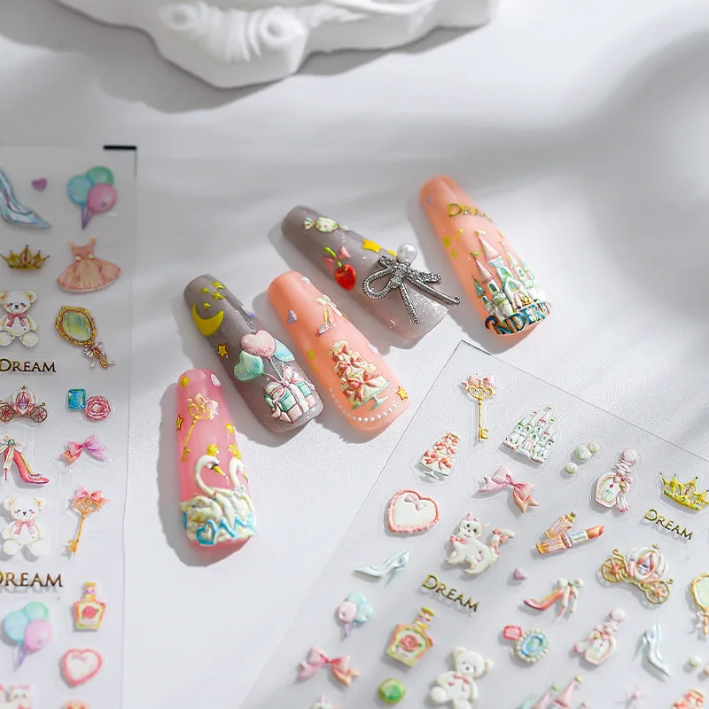 

[Meow.Sensei] Japanese Thin Tough Nail Sticker Pro Frosted Three-Dimensional Adhesive Nail Stickers TS-1731 Fairy Tale World