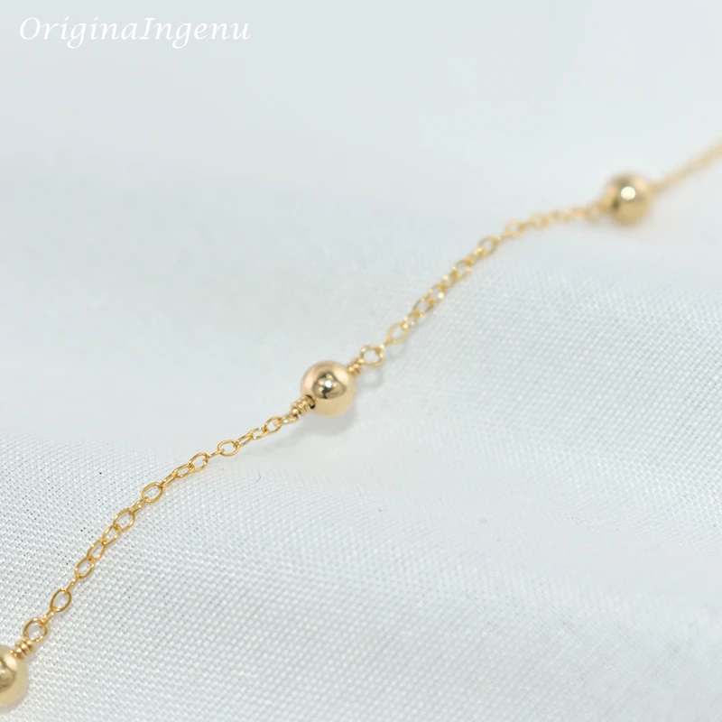 14K 골드 채워진 비즈 팔찌 수제 골드 쥬얼리 Boho 매력 팔찌 여성을위한 빈티지 Anklets 신부 들러리 선물 팔찌