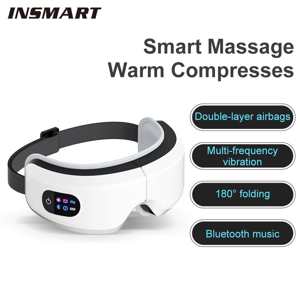 INSMART Eye Massager Vibration Air Pressure Heating Massage Relax Fatigue Stress Bluetooth Music Eye Mask Hot Compress Eye Care electric smart eye massager airbag vibration heating bluetooth music relieves fatigue and dark circles eye care instrument