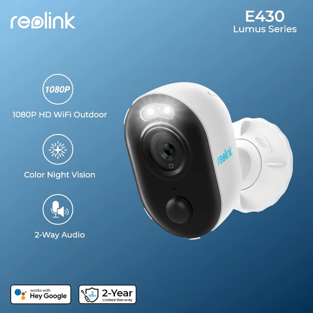 Reolink Lumus 1080P - Cámara de seguridad para exteriores con foco, cámara  WiFi enchufable HD para sistema de seguridad del hogar, detección de