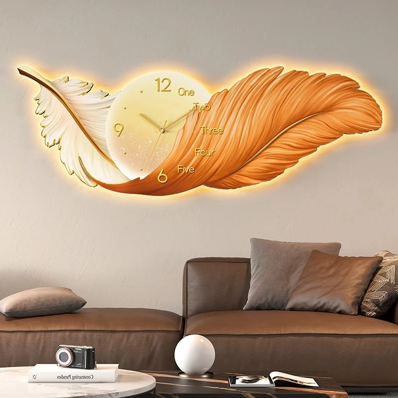 Led Luxury Design Wall Clocks Art Mural Living Room Wall Watch Aesthetic Minimalist Horloge Interior Murale Home Decoration