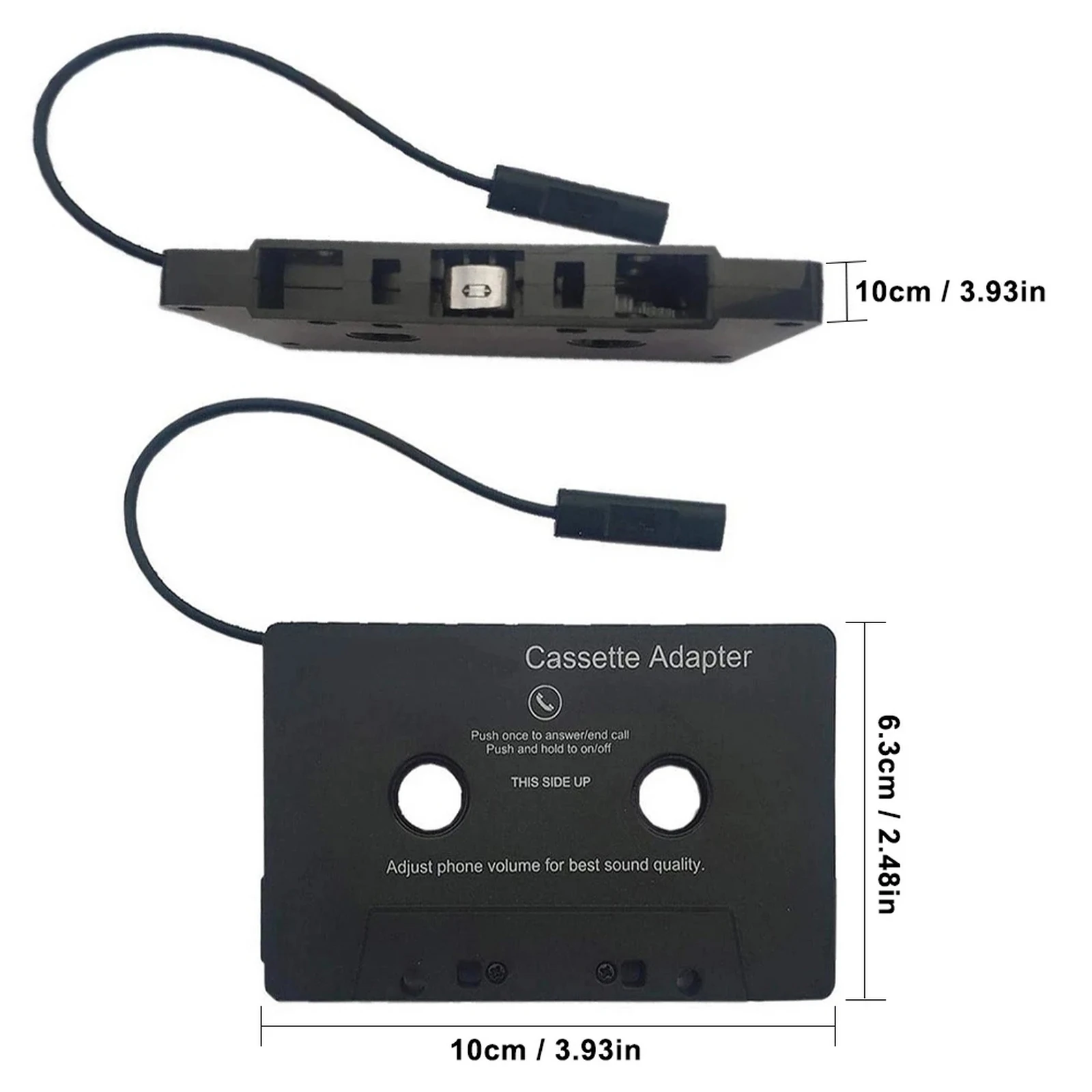 

Car Audio Bluetooth-Compatible Car Tape Cassette Adapter with Microphone Smartphone Cassette Adapter 6H Music Time 168H Standby